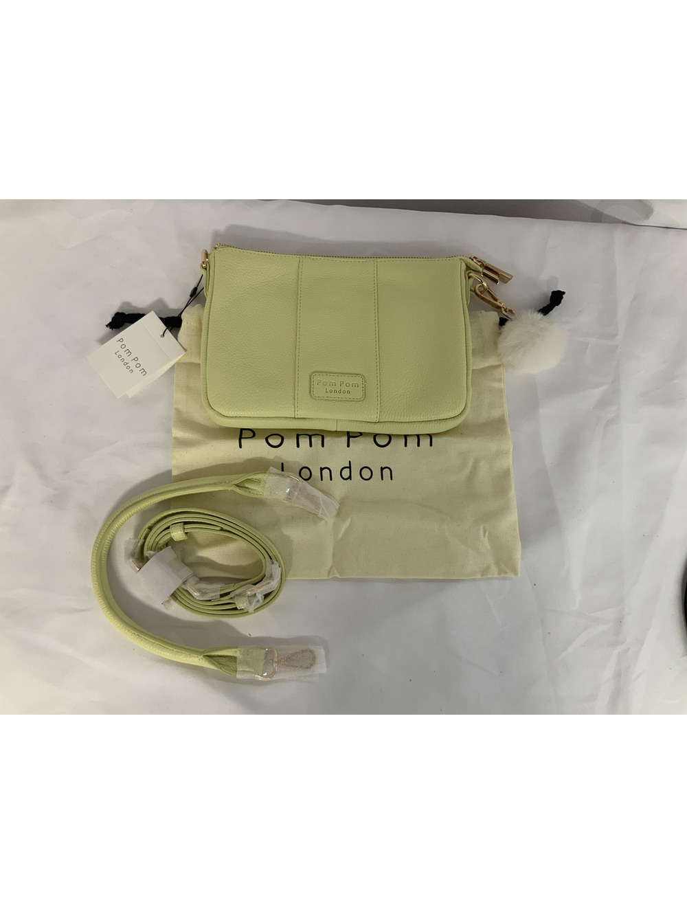 POM POM LONDON PEBBLED CROSSBODY WITH CARD CASE